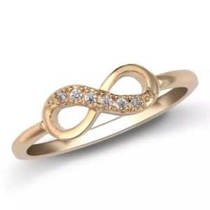 Gold Crystal Zirconium Infinity Love Ring